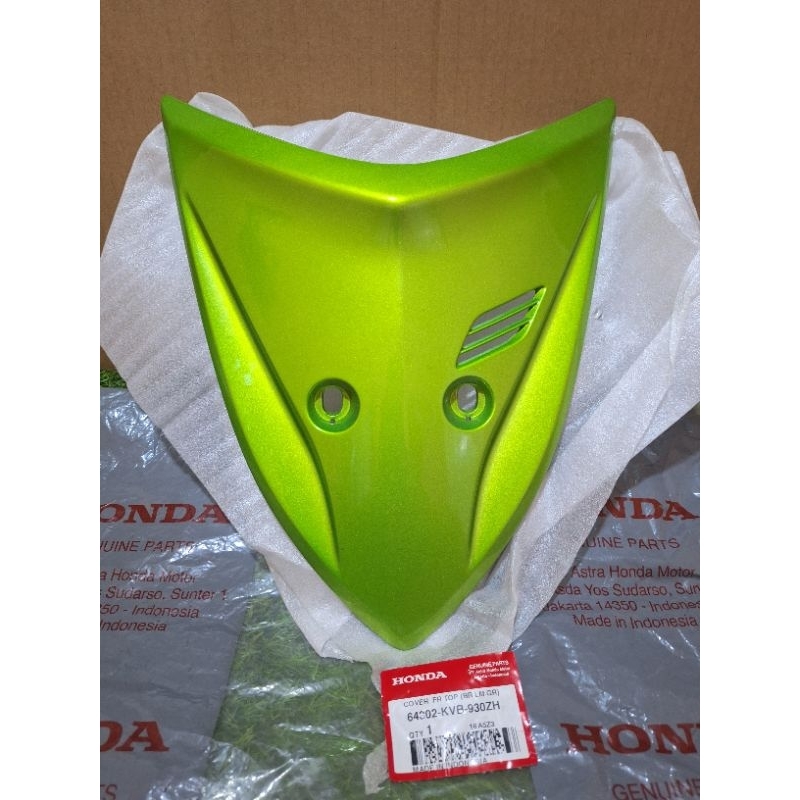 dasi tameng panel dada depan honda vario 110 karbu old lama original ahm honda 64302-kvb-930zh hijau