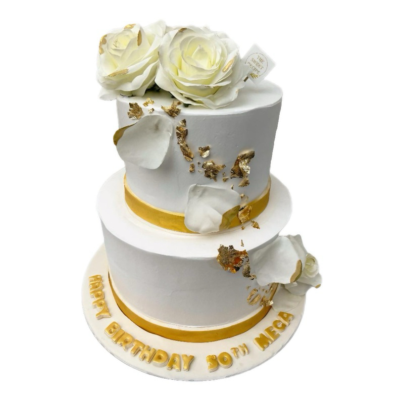 

Cake White Flower 2 Tier