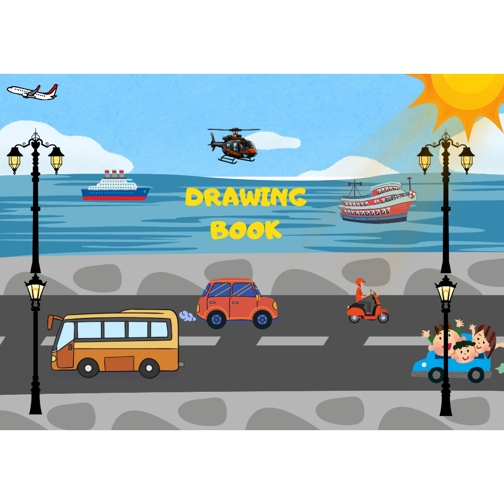 24 Lembar Mewarnai Anak-anak (Kendaraan) PDF