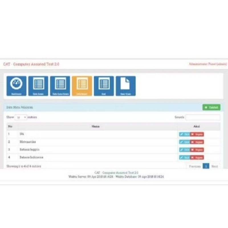 Software Aplikasi Ujian Online CAT berbasis WEB bisa Offline/Online