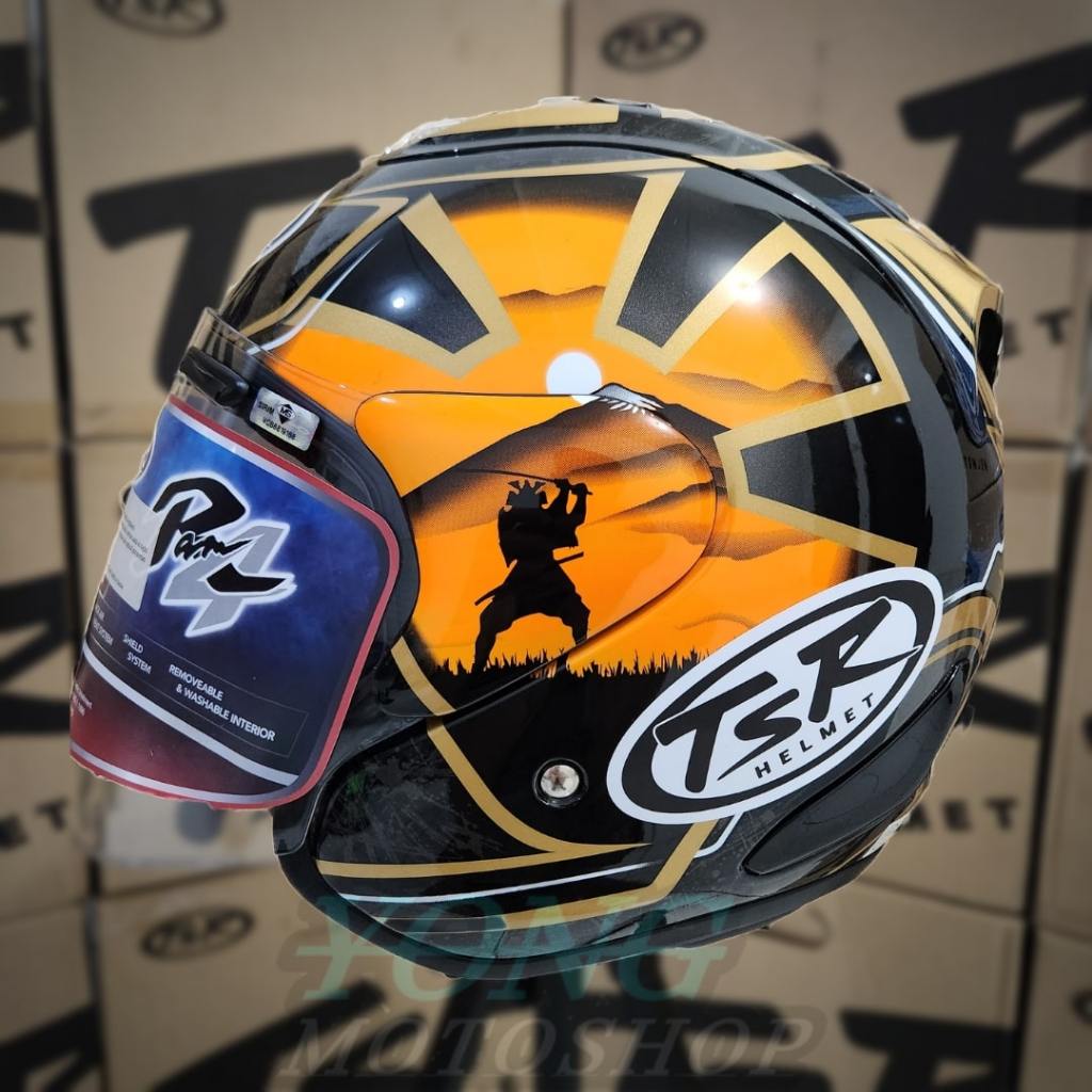 Helm TSR Ram 4 Pedrosa Samurai Gold Original Half Face TSR Helmet Ram4