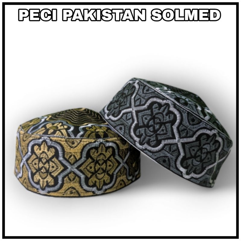 PECI KOPIAH PAKISTAN BORDIR MOTIF
