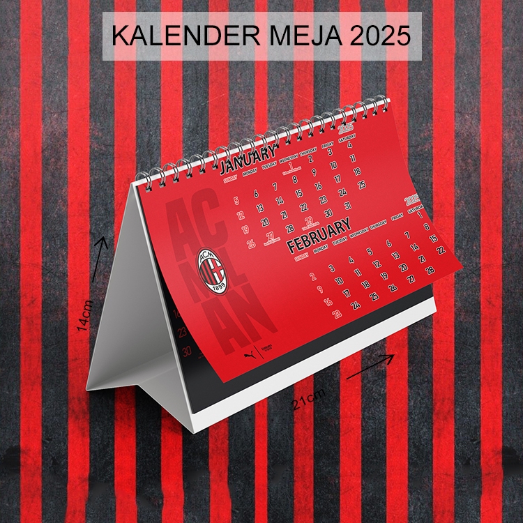 

Kalender 2025 Lengkap Kalender Meja Ukuran Kecil Motif Club Bola AC MILAN #20