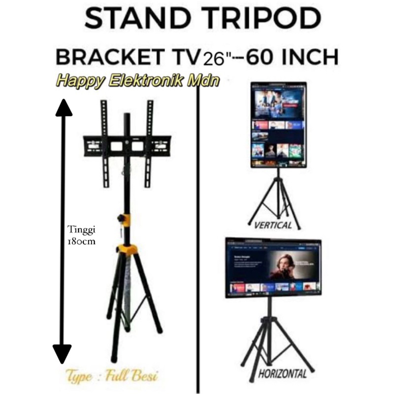 Stand Tripod tv Bracket 24 inch - 55 inch Bracket Standing 24 inci - 55 inci / 32 inci bracket /43 i