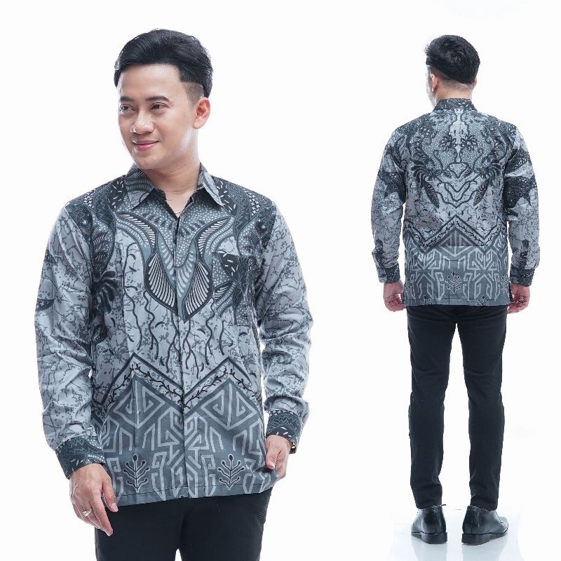 Baju batik pendek pria modern kemeja kerja kondangan terbaru