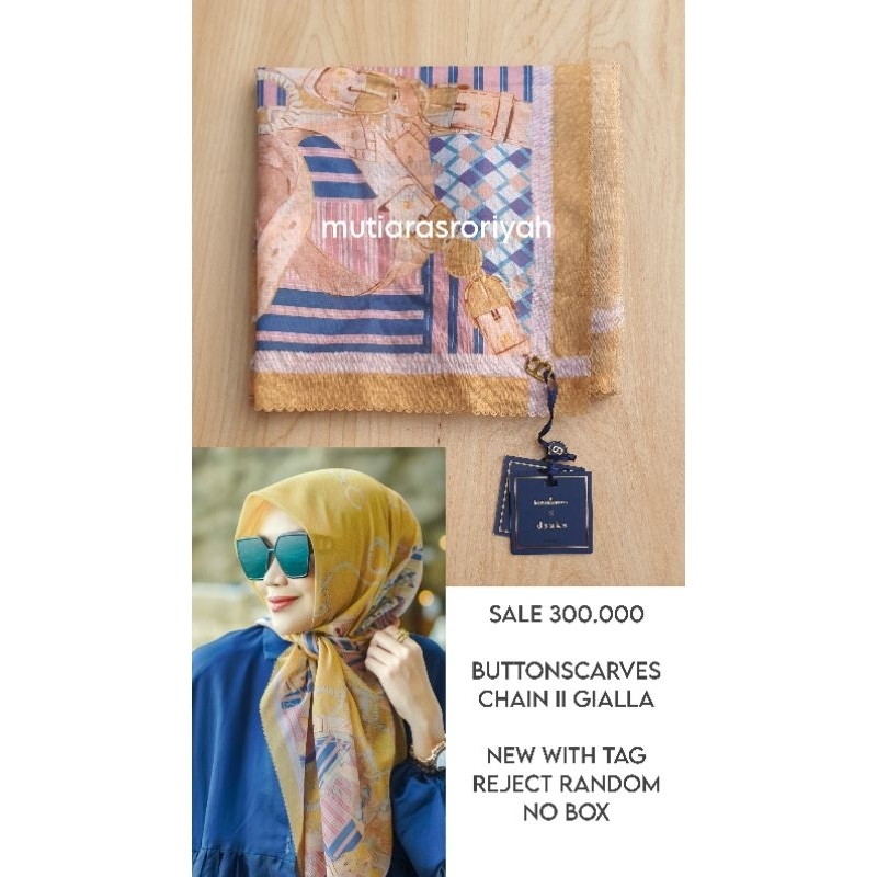 READY STOCK Buttonscarves x Diana Dssaaksss Chain II Gialla Mustard Kuning As Is Warehouse Sale