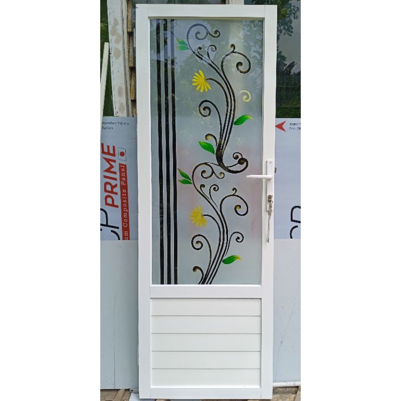 KUSEN PINTU KACA UKIR ALUMUNIUM KAMAR MANDI
