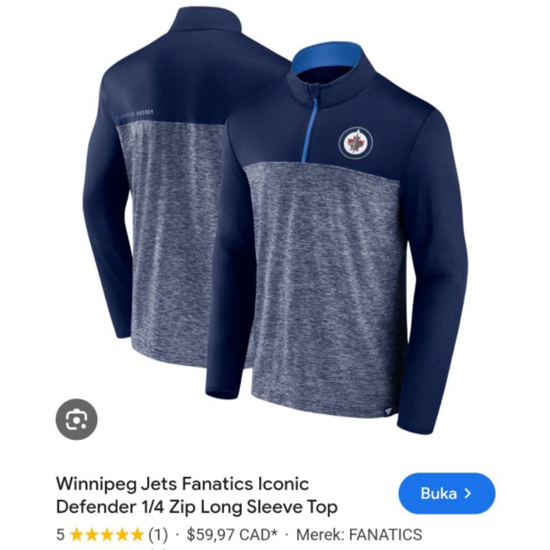 Winnipeg Jets NHL Fanatics Iconic Defender 1/4 Zip Long Sleeve Top