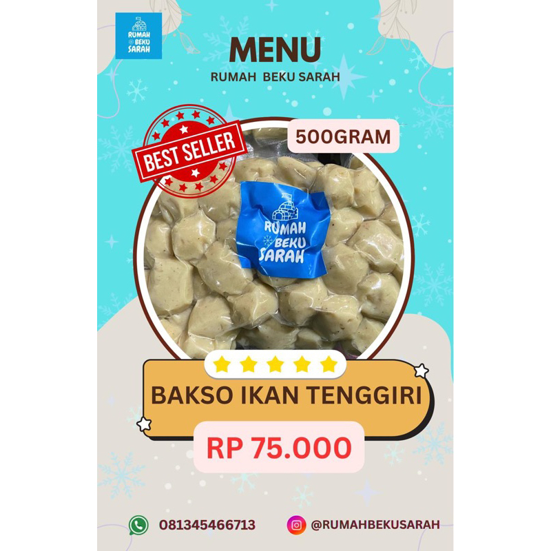

Rumah Beku Sarah Bakso Ikan Tenggiri Asli 500gram