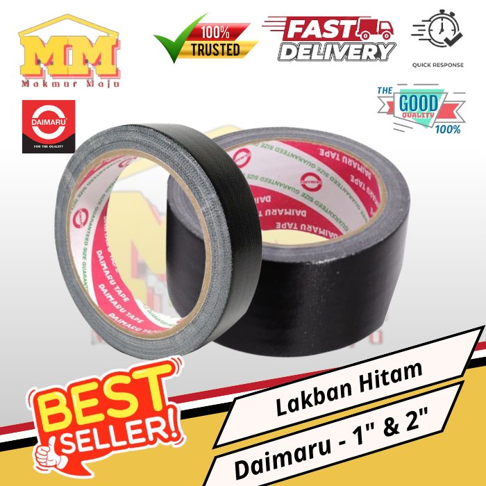 

Lakban Kain 1 inch & 2 inch Daimaru Hitam