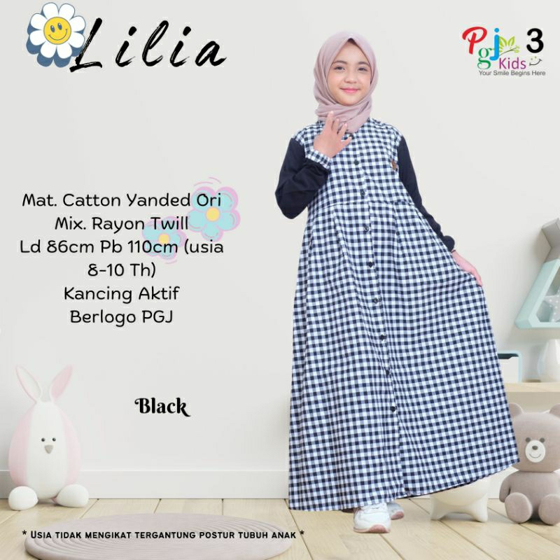 LILIA DRESS TEEN KIDS - DRESS ANAK BESTSELLER BAHAN MAT COTTON YANDED ORI MIX RAYON TWILL ORI By PGJ