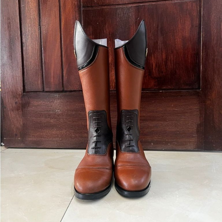 Preloved Sepatu Boots Jenggel Berkuda Knee Boots Riding Coklat Anak Panjang Laki Laki Perempuan Usia