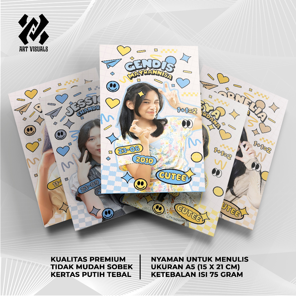 

Buku Tulis Custom Tema JKT 48 Cutte Terlengkap Termurah Model Bebas Pilih Foto / Buku Tulis Sekolah / Buku Catatan