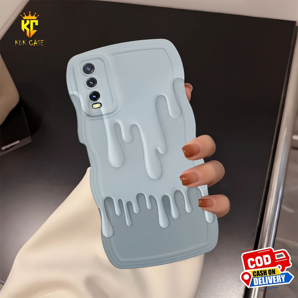 Case Gelombang VIVO Y20 / Y12S  Motif Aesthetic Bahan Softcase silicon Lentur - Skin / Casing Handpo