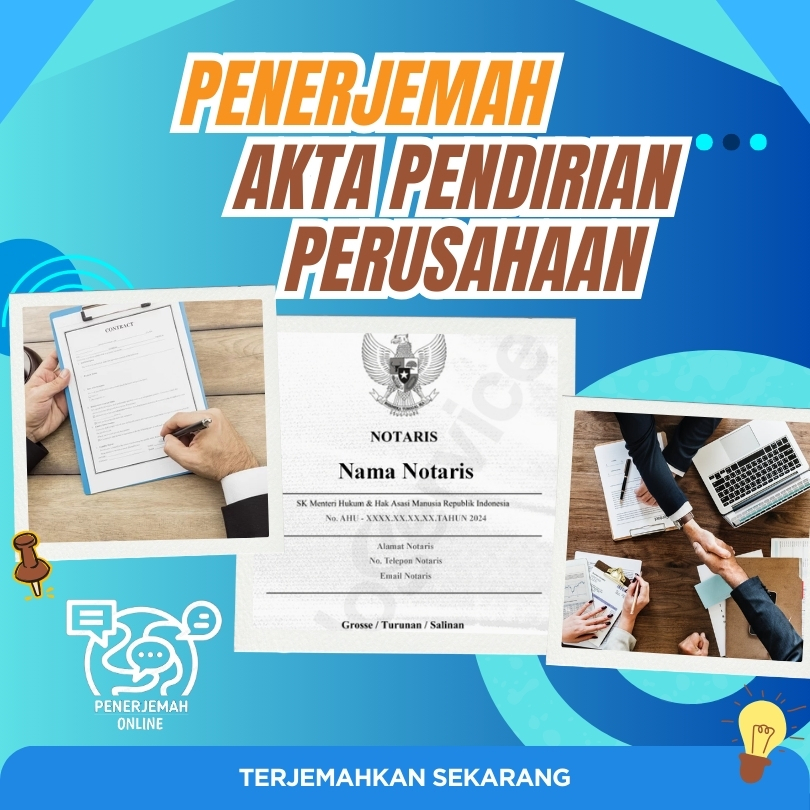 Jasa Penerjemah Akta Pendirian Profesional dan Terpercaya