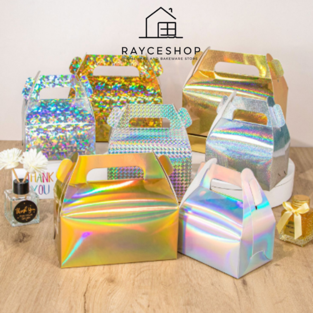

Gable Box Hologram Kotak Hamper Souvenir Pesta Ulang Tahun Party Shiny Box
