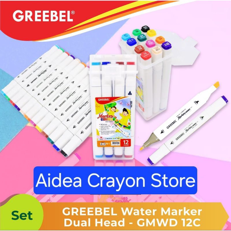

Greebel Water marker Dual head isi 12 warna
