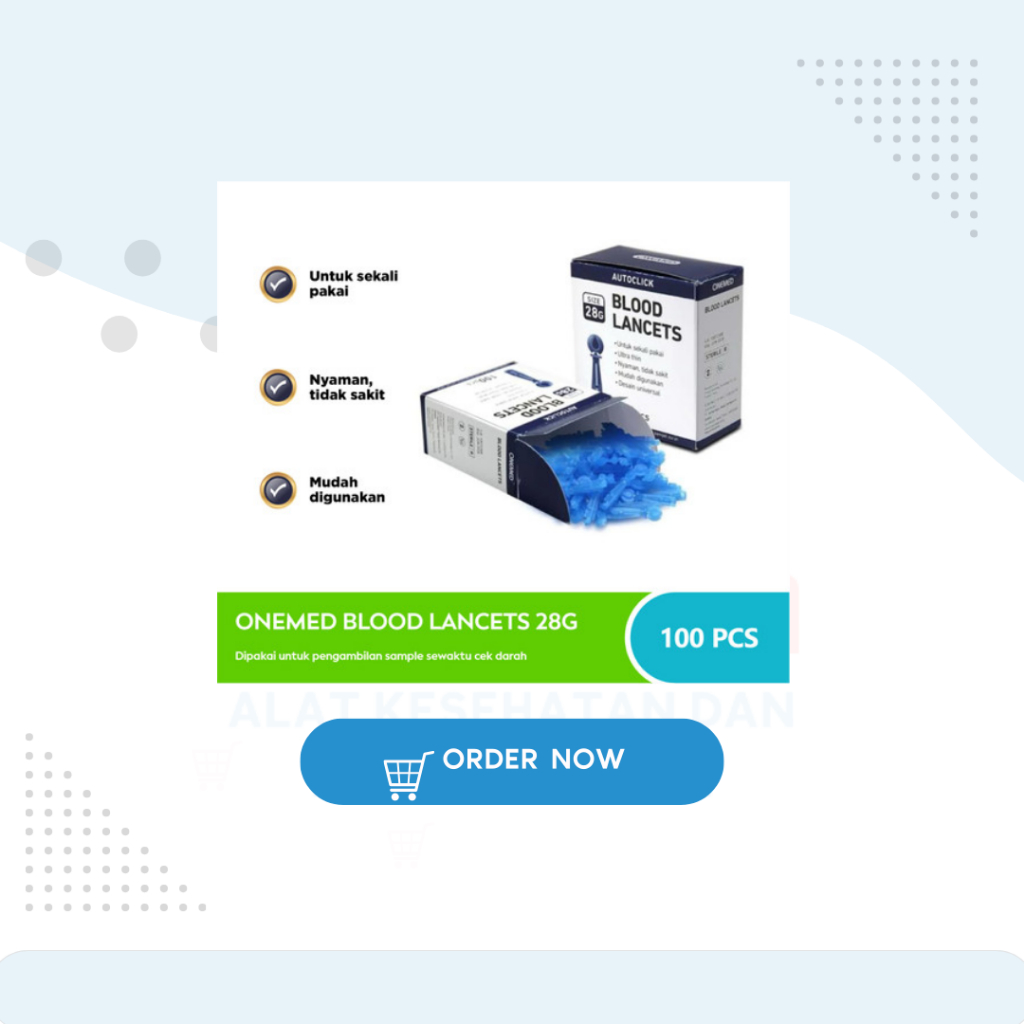 Jarum Lancet / Onemed AutoClick Blood Lancets Jarum Lancet Refill 28G Isi 100 Pcs