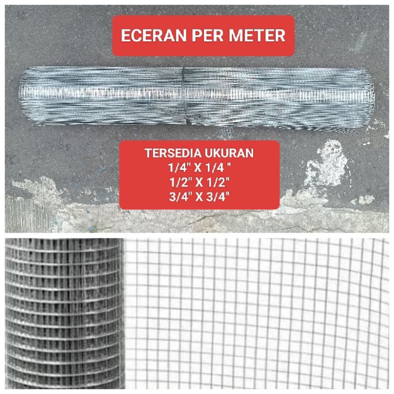 Kawat Loket Ram Galvanis Eceran Per Meter Lebar 90 cm Kawat Ayakan