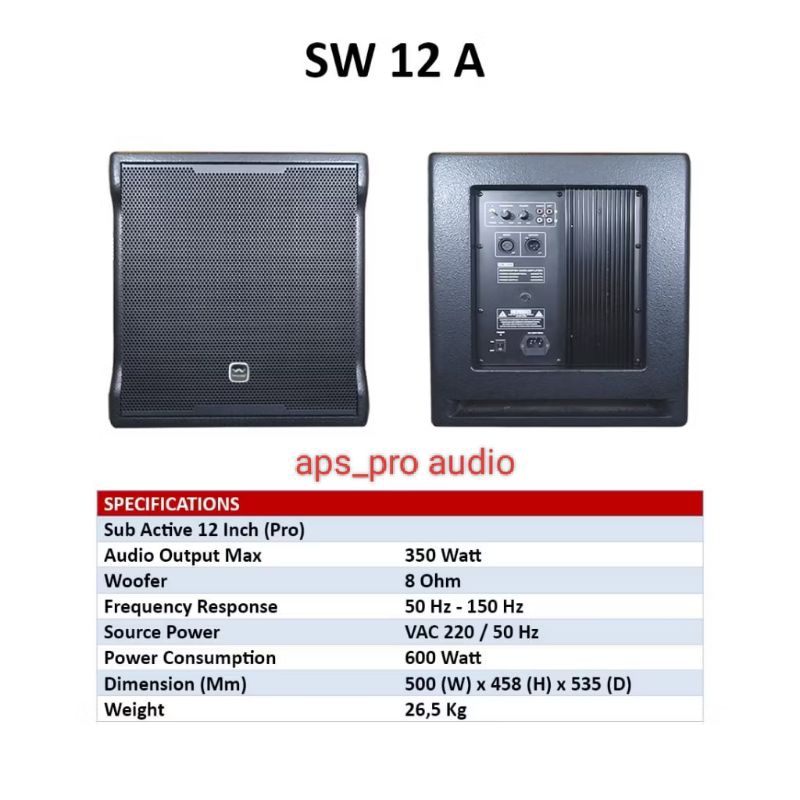 SPEAKER AKTIF WISDOM SUBWOOFER 12" SW-12PRO