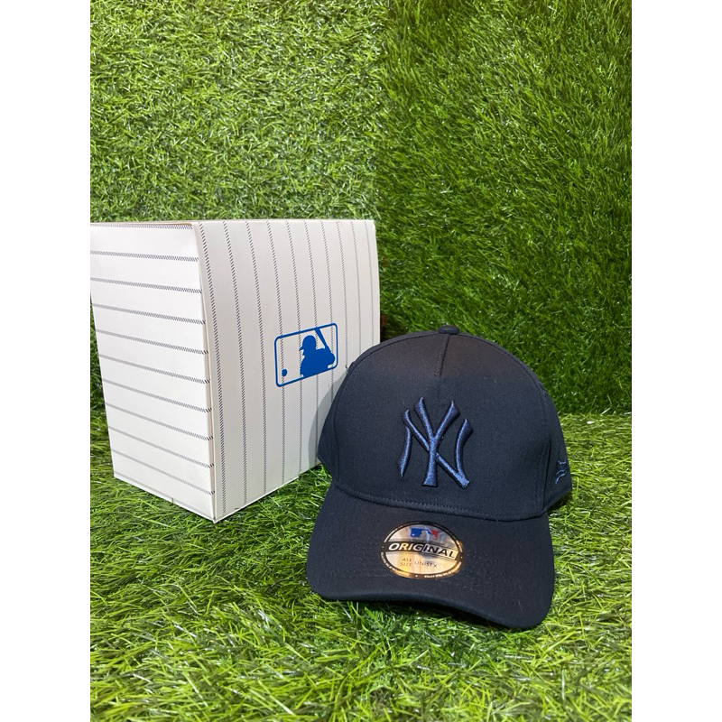 NY Navy Bahan Navy Topi Premium MLB