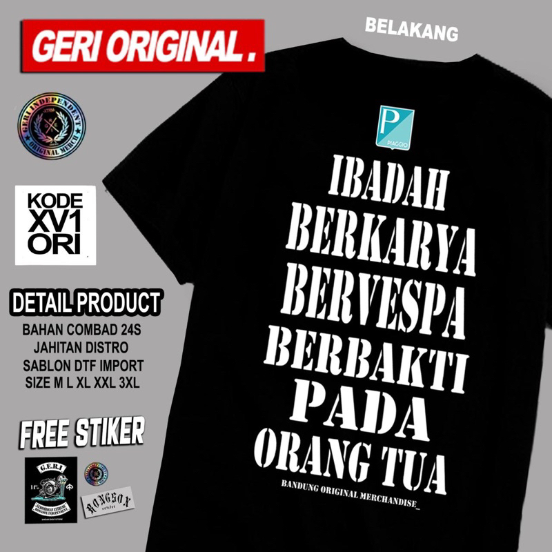 Kaos Vespa Geri original - IBD