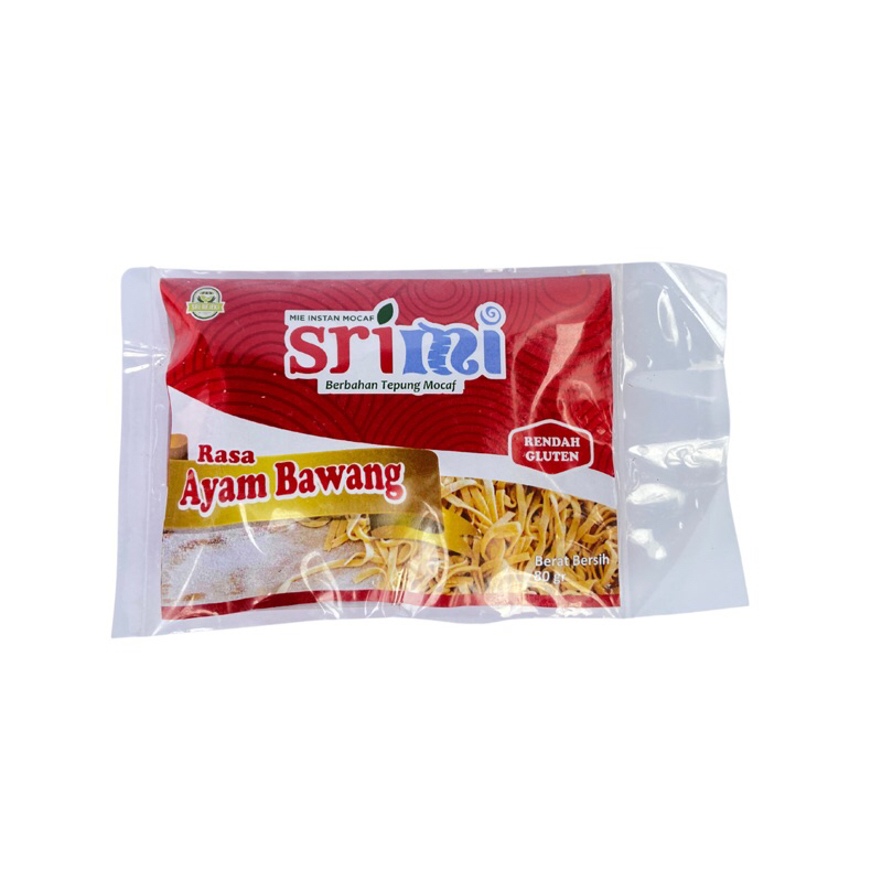 

Srimi mie mocaf Indonesia rendah gluten rasa ayam bawang