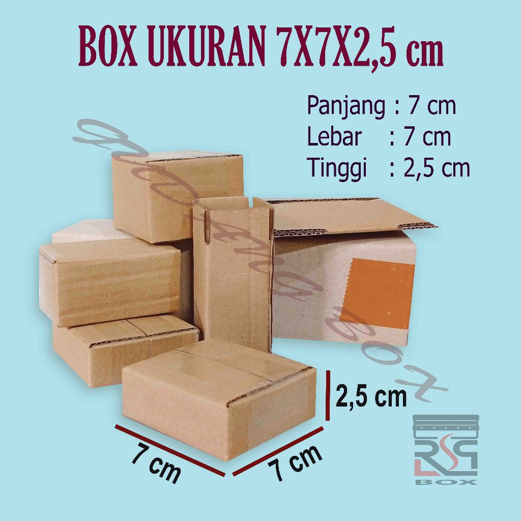

Kardus ukuran 7x7x2,5 cm box packing murah dus packaging online shop