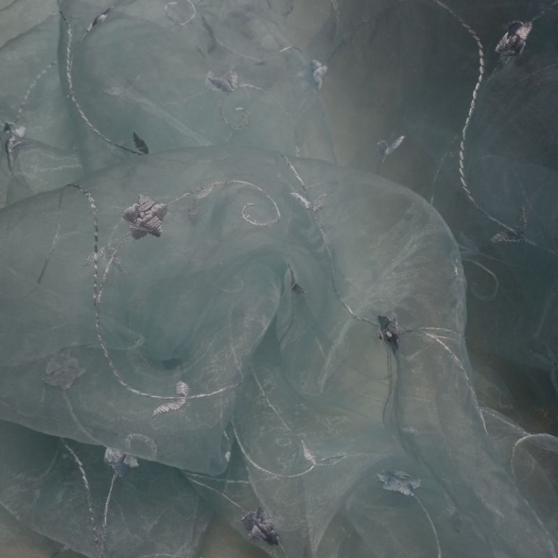 kain organza bordir - kain organza motif bordir - kain butik - kain organza premium