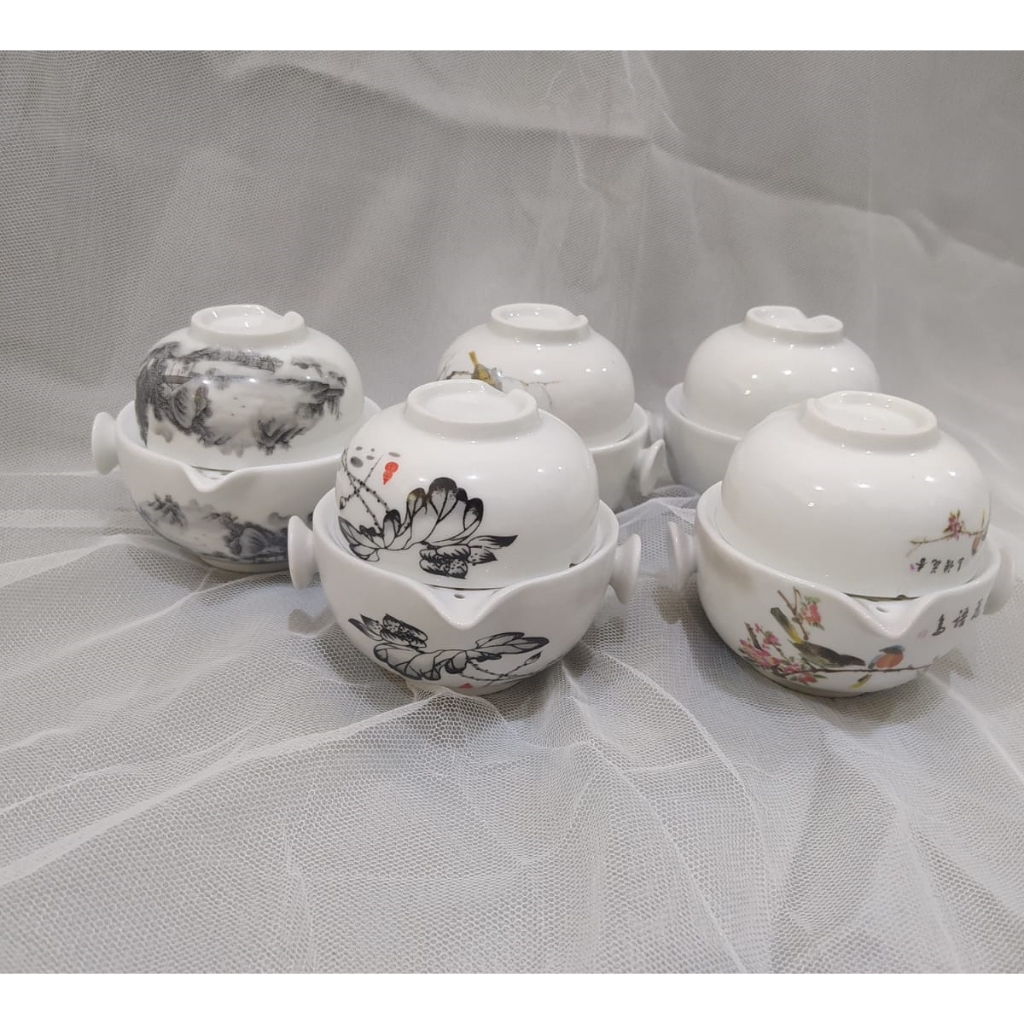 REJECT SALE  Yum Cha Classic Chinese Tea Set/Yan-Cha Teko Cangkir Poci Keramik Peralatan Minum Teh