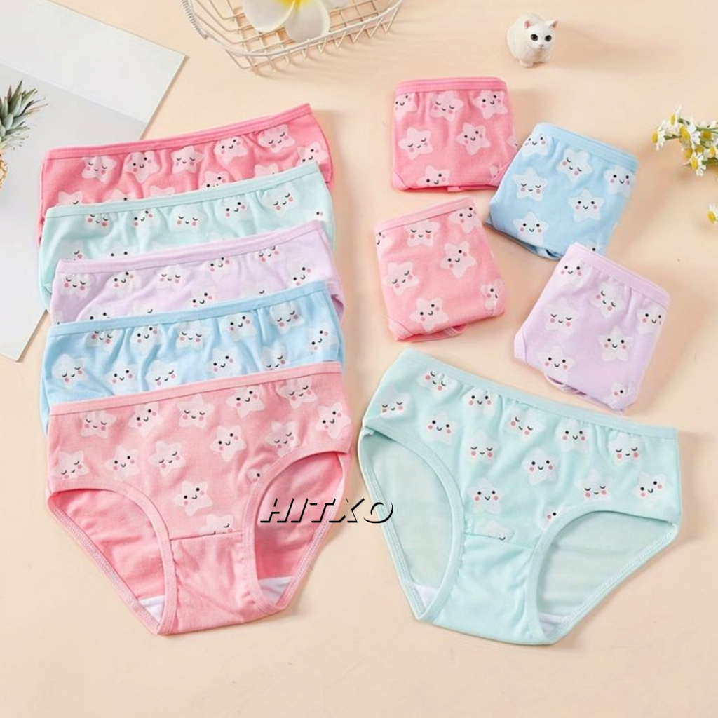 4 Pcs Celana Dalam Motif Import Cd Remaja Wanita Cangcut Anak Cewek
