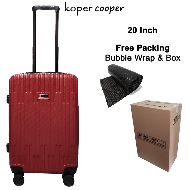 Swiss Polo Koper 20 Inch Fiber Ukuran Kabin Original Polo Free Packing Kardus Bubble Wrap