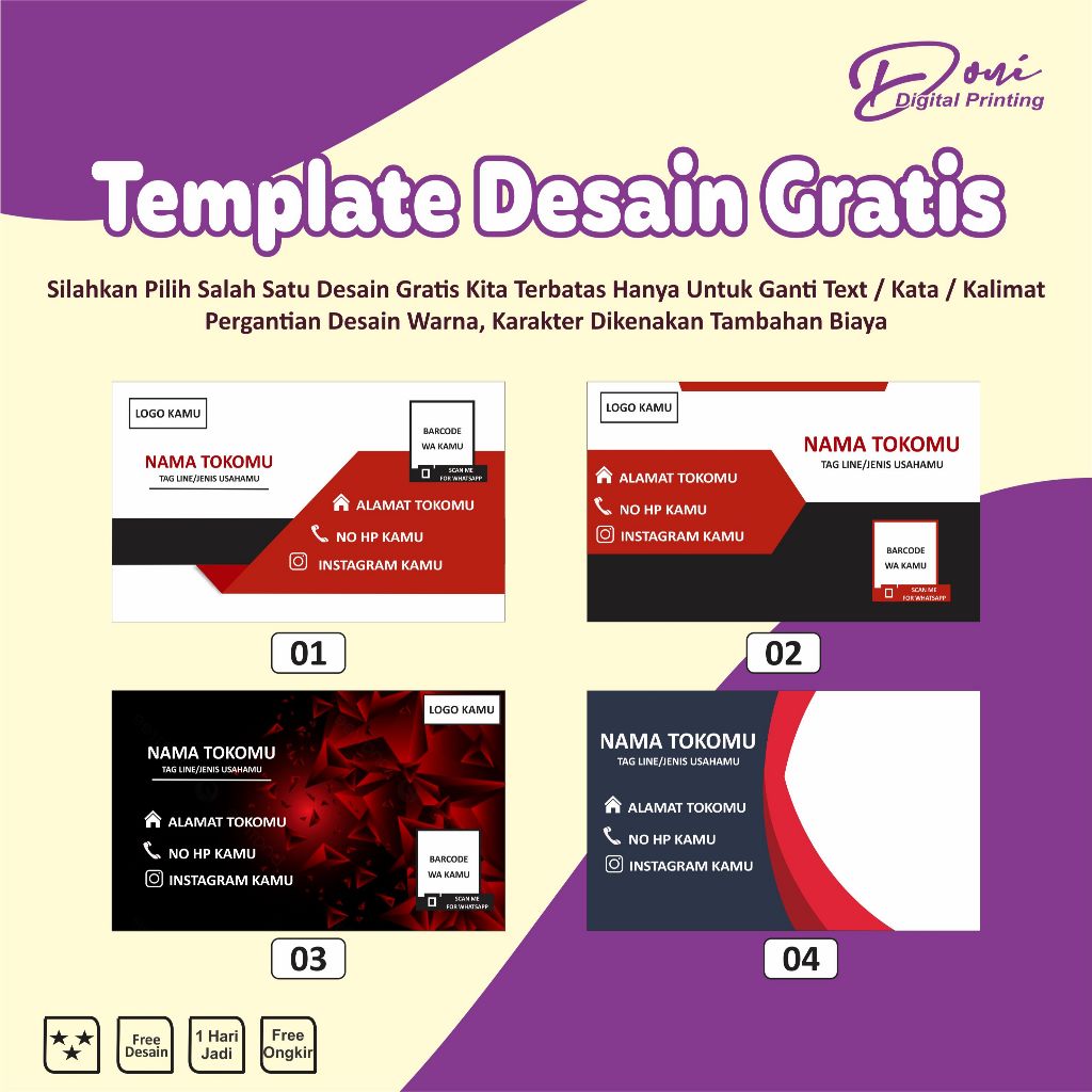 

Cetak Kartu Nama / Kartu Nama Custom / Print Kartu Nama / Bahan Art Carton / Kartu Nama Desain 1 s/d 12