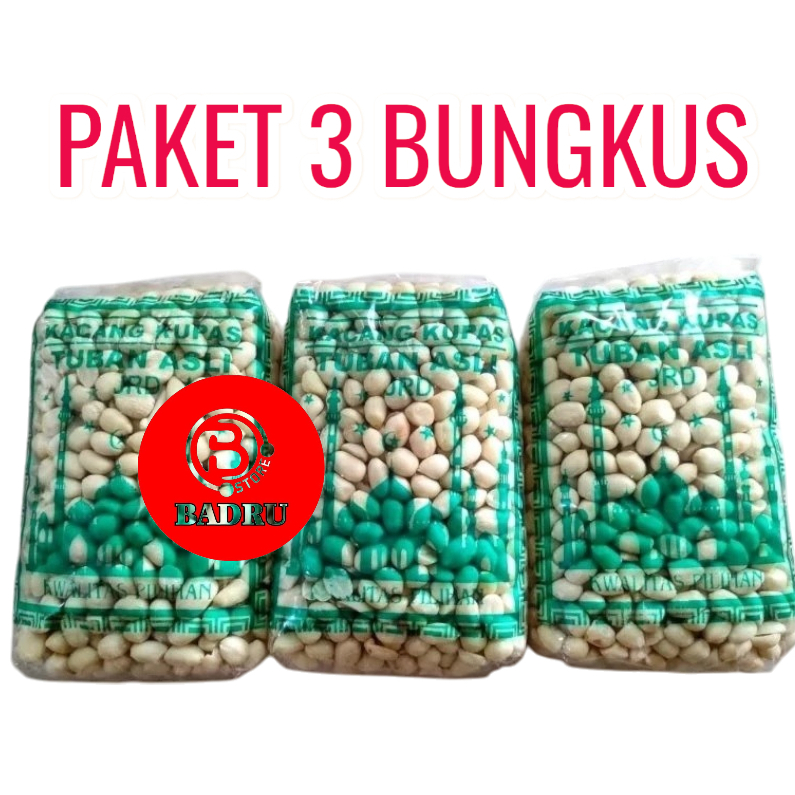 

PAKET HEMAT 3 BUNGKUS KACANG KUPAS MENTAH ASLI TUBAN 3 X 350 GRAM