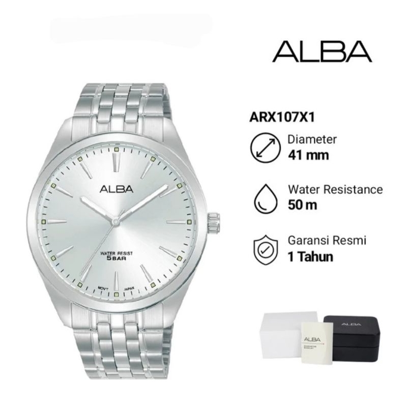 Jam Tangan Pria Alba ARSY17X1 Original Garansi Resmi