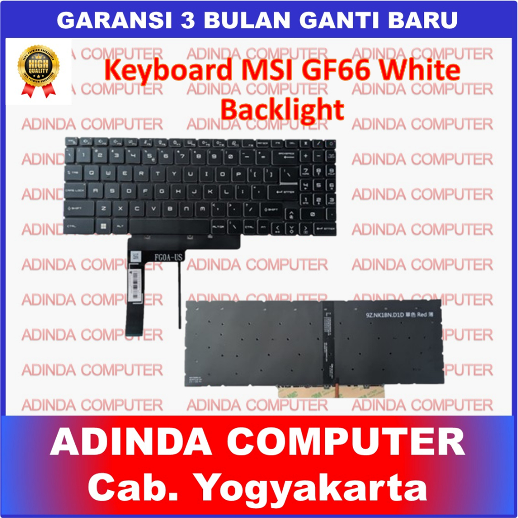 Keyboard MSI GF66 White Backlight