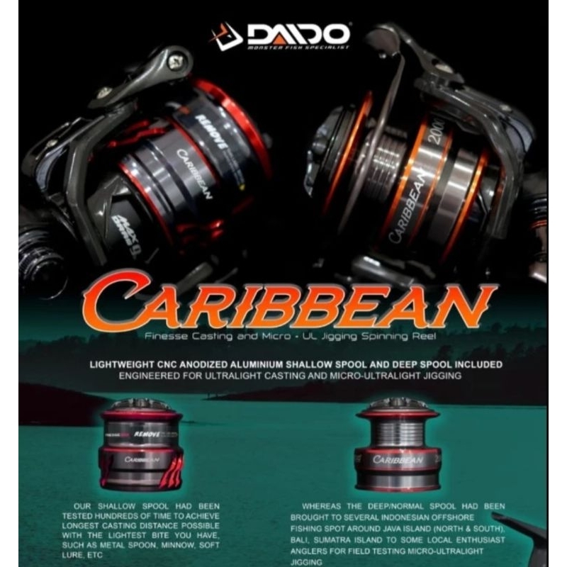 REEL DAIDO CARIBBEAN 1000 2000 POWER HANDEL FISHING REEL CASTING