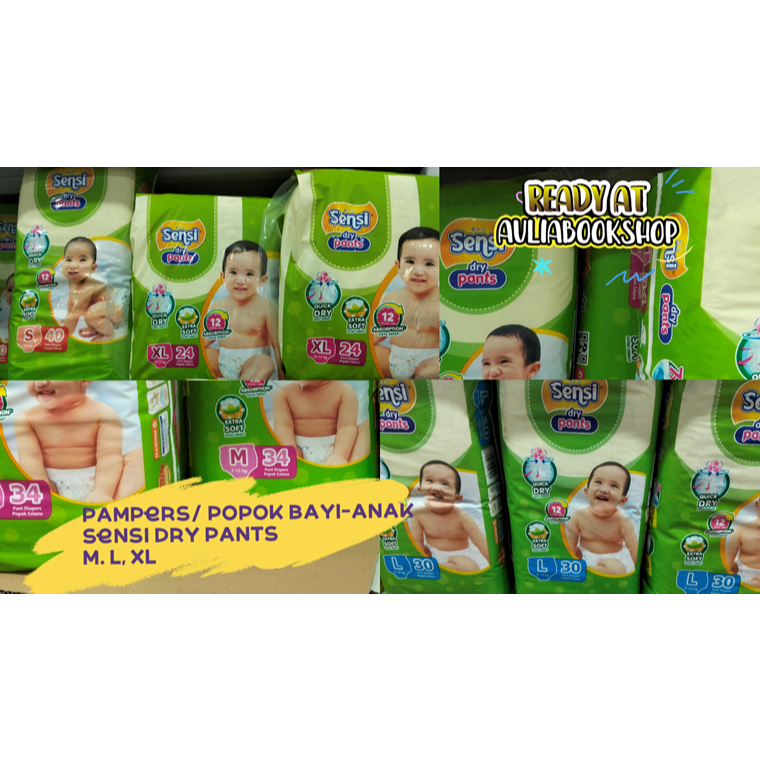 Pampers Sensi Dry Pants Extra Soft Size M & L - Popok Celana Anak/ Bayi Murah