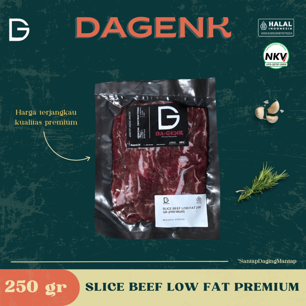 

SLICE BEEF LOW FAT MINIM LEMAK PREMIUM 250gr & 500gr - HALAL FRESH & READY TO GRILL COOK DAGENK