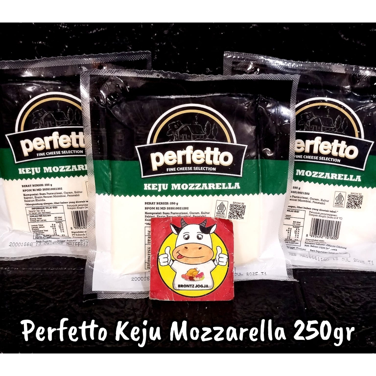 

PERFETTO KEJU MOZZARELLA 120GR/250GR-FROZEN FOOD-BRONTZ JOGJA