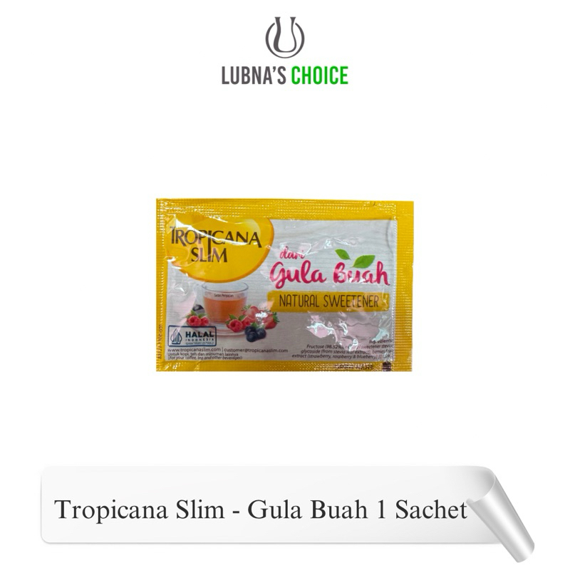 

Tropicana Slim Sweetener Gula Buah 1 Sachet