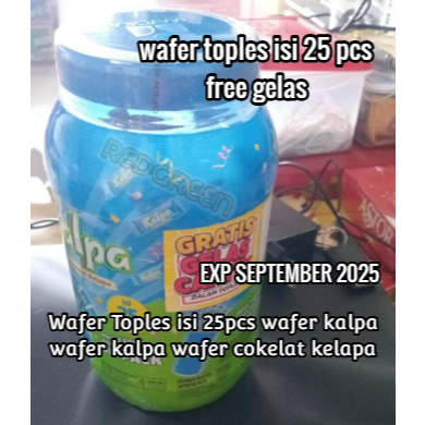 

wafer cokelat toples kalpa wafer cokelat kelapa isi 25pcs 1 toples isi 25pcs free gelas