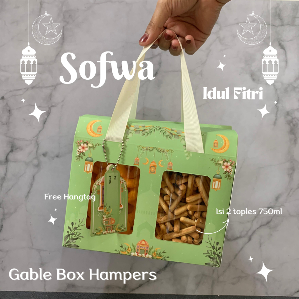 

[READY STOCK] Sofwa Gable Box Lebaran Tali Jinjing Box Hampers Kue Kering Idul Fitri Toples Tabung