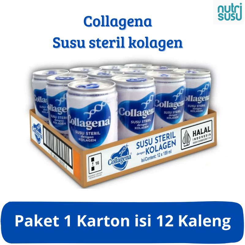 

COLLAGENA [1 Karton isi 12 Kaleng] - SUSU STERIL KOLAGEN 1000mg
