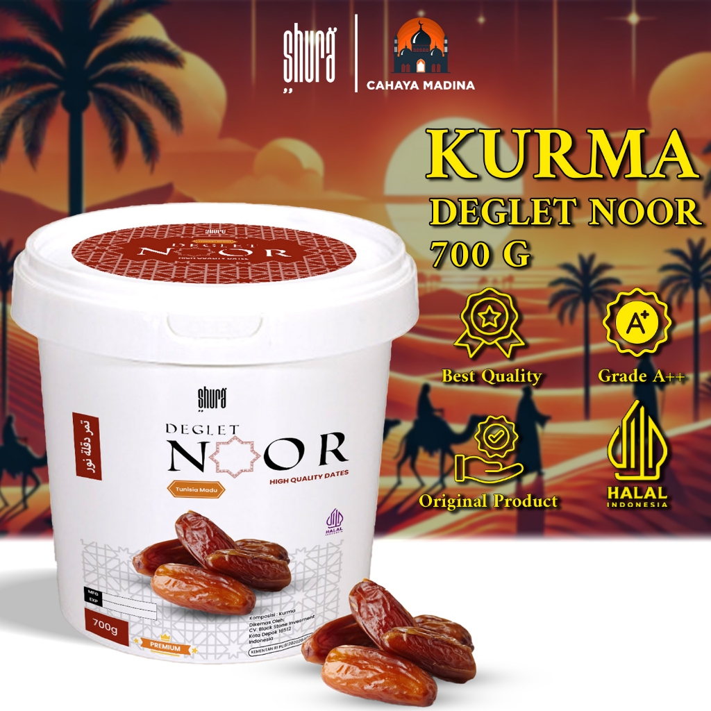 

Shura - Kurma Tunisia Madu 700g Tunis Deglet Nour Super Premium Fresh Original Shura Deglet Noor