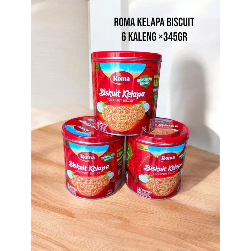 

Aneka Snack Cemilan Murah Roma Biskuit Kelapa Kaleng 345gr