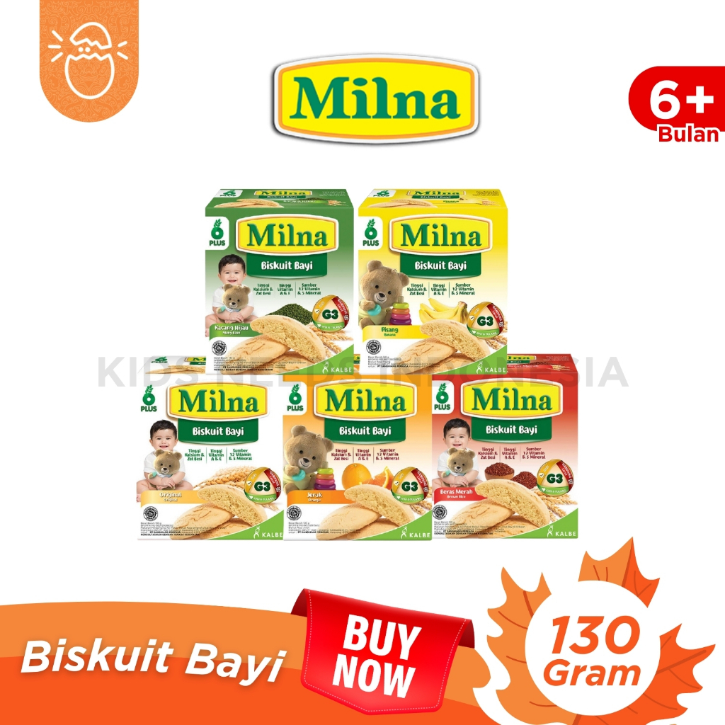 MILNA Biskuit Bayi Snack Cemilan Mpasi 8 Bulan 130gr - Makanan Bayi Pendamping Asi