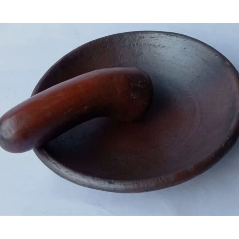 Cobek + Ulegan gerabah tanah liat