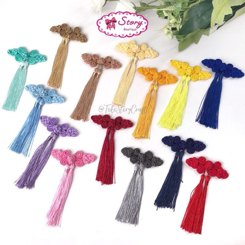 1 BUAH - KANCING SHANGHAI 2 TASEL/ TASEL IMLEK/ APLIKASI IMLEK/ KANCING IMLEK