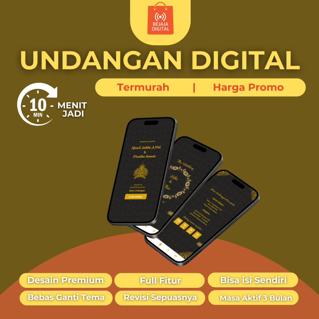 Undangan Digital Website - Wedding Invitation Batik Gold